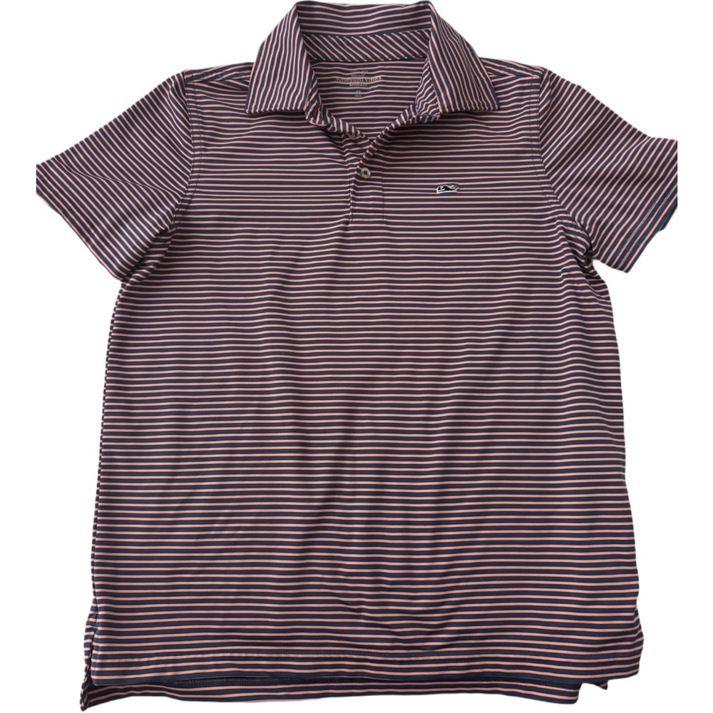 Boys Vineyard Vines Sankatay Polo. Size M (12-14). Orange and Navy blue.
